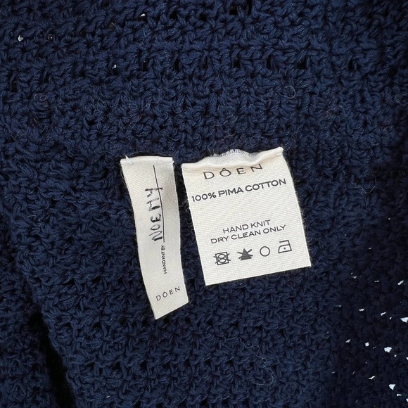 DOEN Dress Womens Large Navy Blue Solandis Knitted Beaded Mini Short NWT - Picture 11 of 16